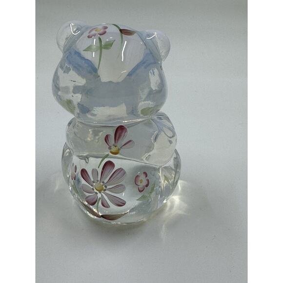 BEAUTIFUL !! Fenton Hand Painted Glass Bear,Signed C.Curry"Chris Curry" - Picture 2 of 6